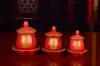 A new red Great Compassion water cup, a auspicious Buddhist ornament details Picture